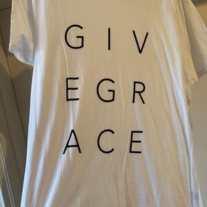 GIVE GRACE - White Graphic T-Shirt